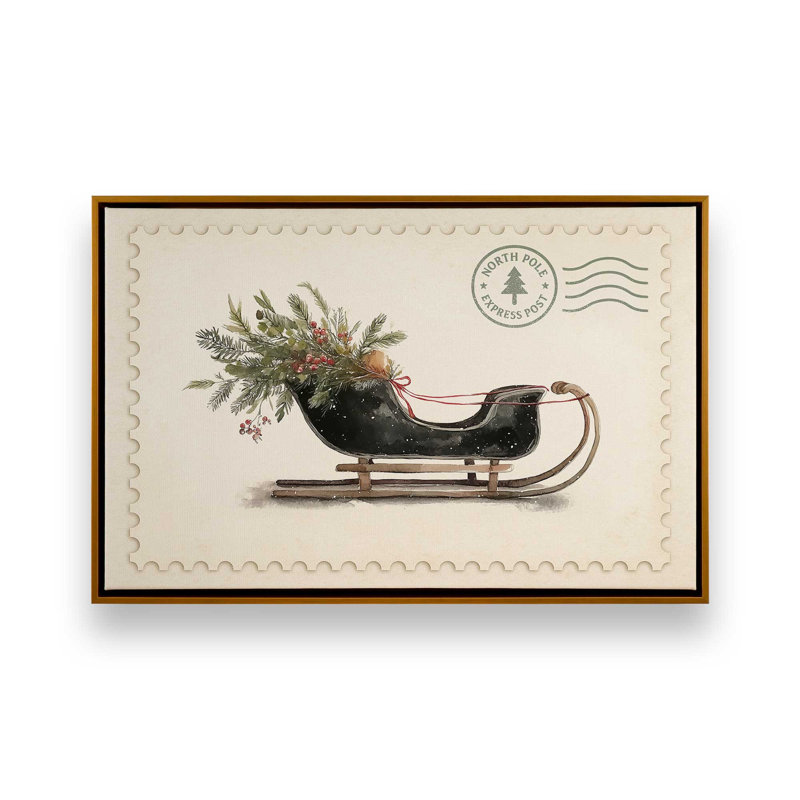 Impression sur toile Northiant Sleigh, Or poli, H 20,75 po x l 30,75 po