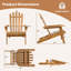 Chaise Adirondack pliante en bois massif Mckeel