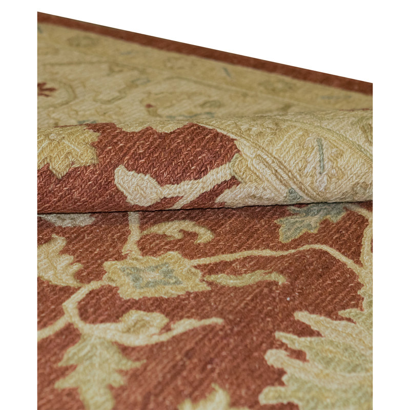 Hand Knotted Wool Oriental Area Rug in Cream