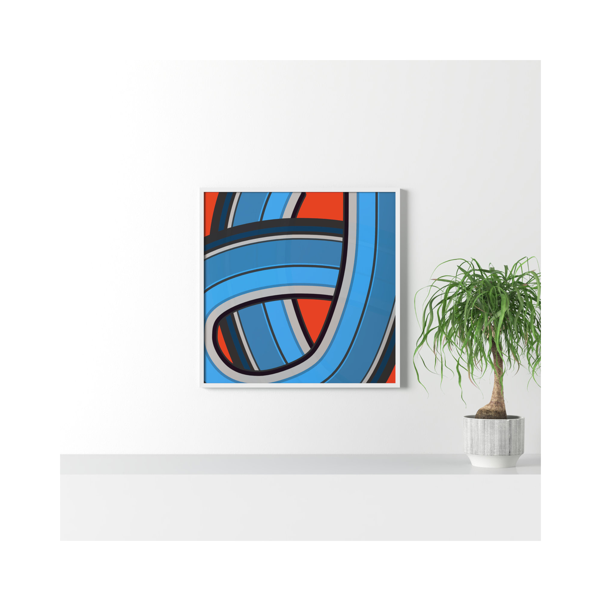 Twist Series I Twisted River by Jacques Pilon - Picture Frame Graphic Art on Paper, White, 30" H x 30" W x 1.25" D