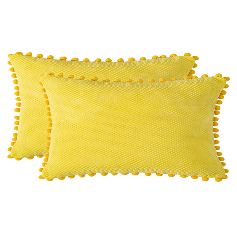  Coussin décoratif, Housse de coussin seulement - sans coussin, Jaune