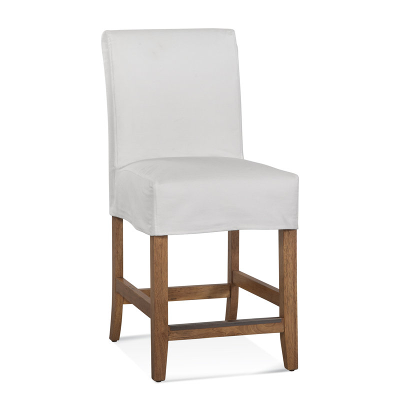 Manhattan Counter Stool With Slipcover, White Solid; 0863-91, Black