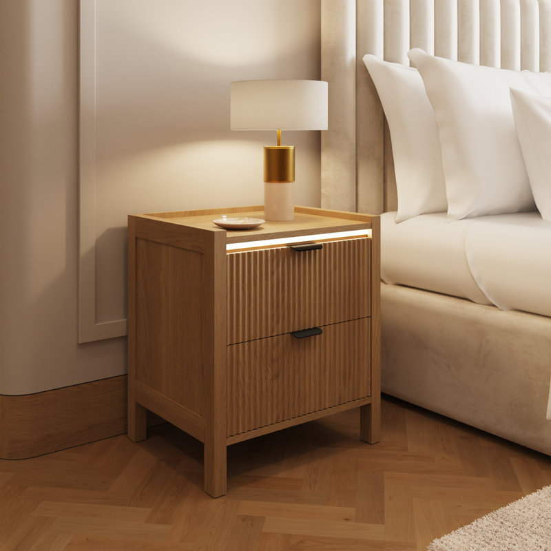 48cm W Manufactured Wood Bedside Table