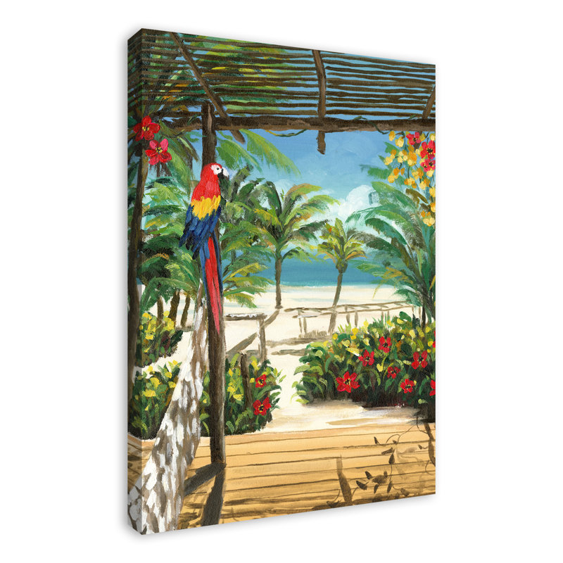 Porche tropical sur toile, H 36 po x l 24 po x P 1,25 po