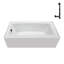 Baignoire en alcôve en acrylique blanc brillant avec drain externe 60 po x 30 po Streamline-101699311