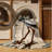 Washable Grey Crowned Crane Wildlife Area Rug-2129713291