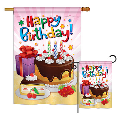 Double Sided Polyester Birthday Flag Set