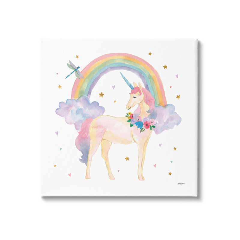 «Magical Friends», art mural sur toile licorne par Jenaya Jackson, H 17 po x l 17 po x P 1,5 po