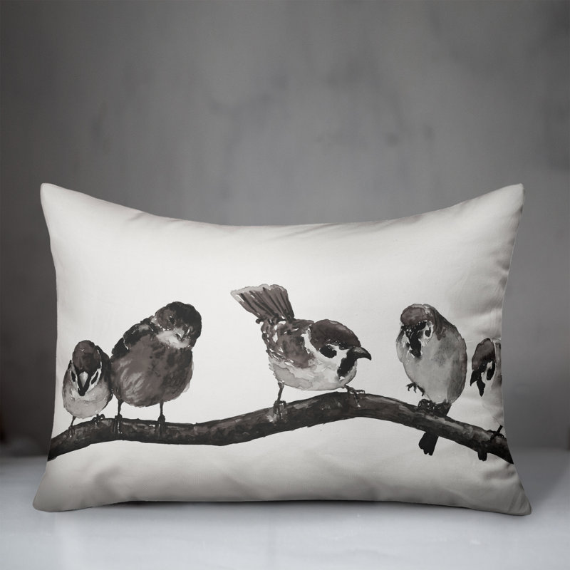 Housse de coussin d'extérieur rectangulaire et insert, Gris