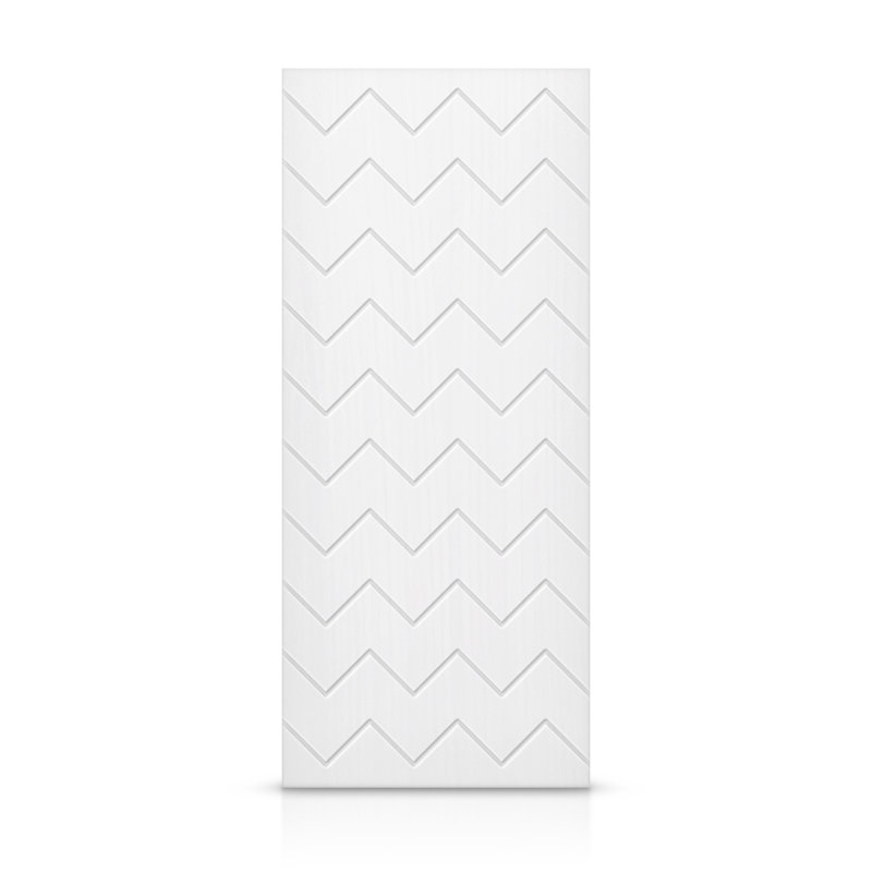 Porte standard à panneaux en bois massif manufacturé, Blanc, 42 po x 84 po
