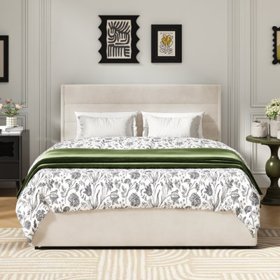 Brezzy 4-Drawer Storage Upholstered Wingback Bed