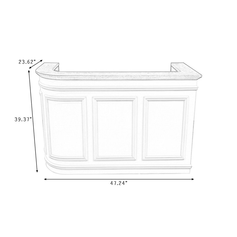 Bureau de réception rectangulaire en bois manufacturé Retro, 47.24, R