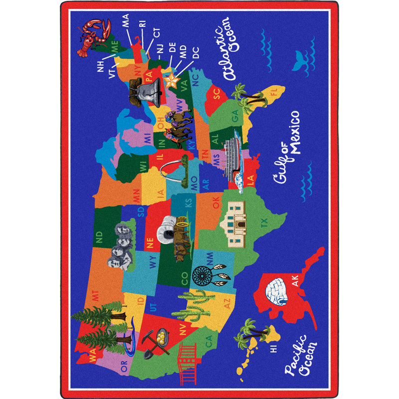 Tapis Kid the Essentials America the Beautiful, Rectangle 5 pi 4 po x 7 pi 8 po