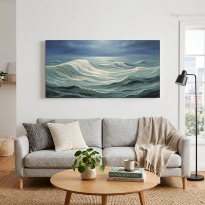 Ocean Waves Canvas Wall Art Oil Painting Print Set Of 1
