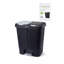 Bac à ordures et de recyclage avec ouverture à ressort et couvercle mains libres à fermeture lente Step L 'Sort 40L (2 x 20L)-57345421