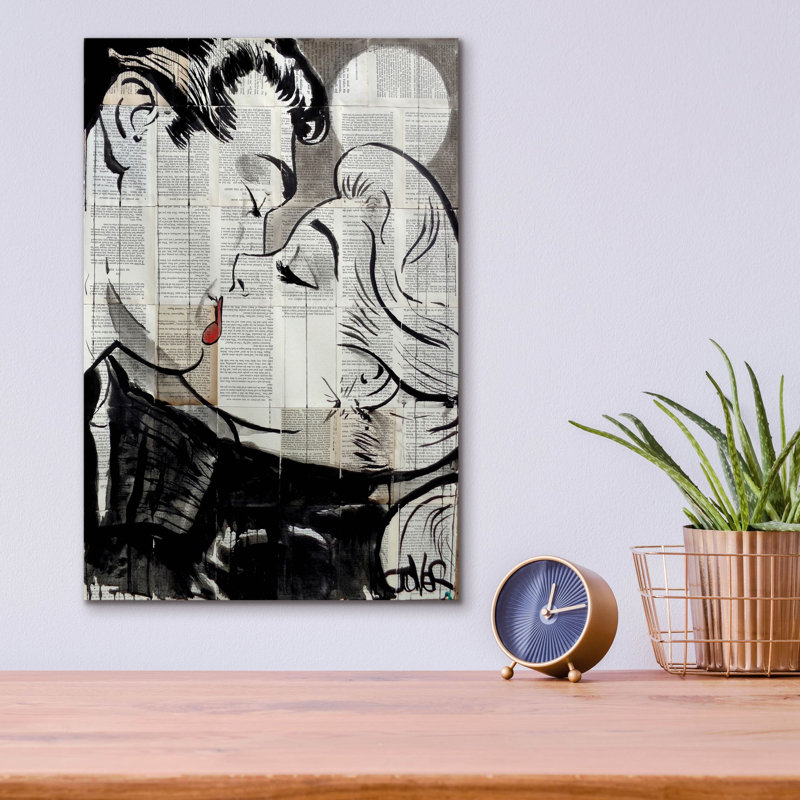 «Pop Kiss» par Loui Jover, art mural en verre acrylique, H 16 po x l 12 po x P 0,13 po