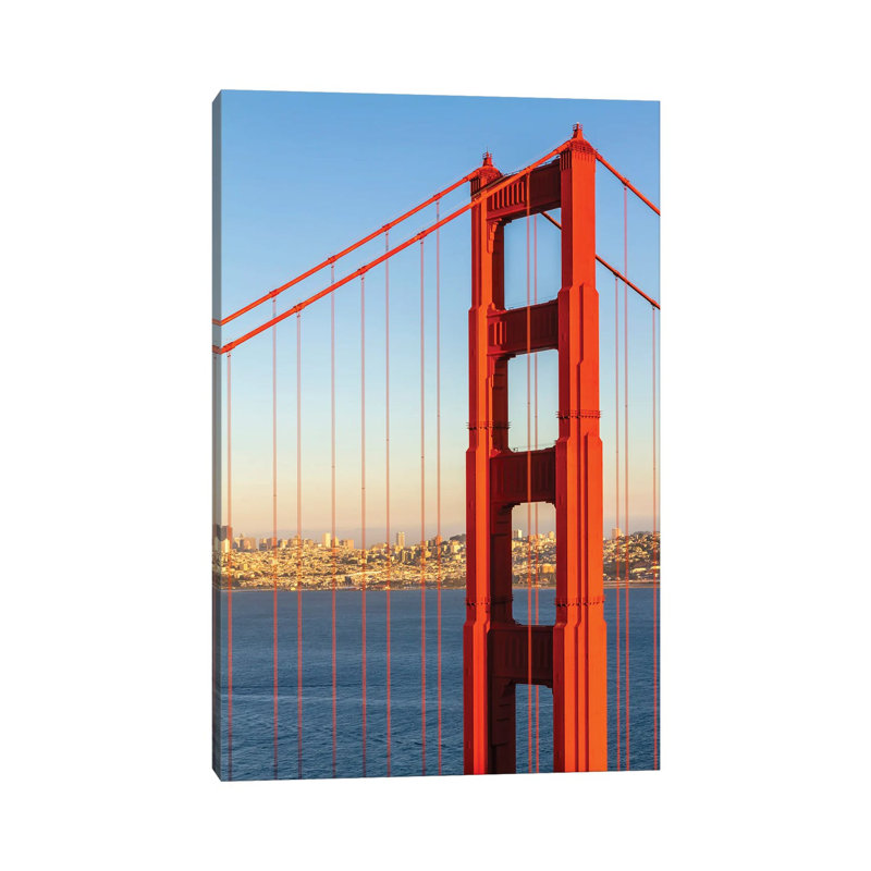 San Francisco Golden Gate Bridge And Skyline by Melanie Viola - Wrapped Canvas Print, 20.32 cm H x 30.48 cm W