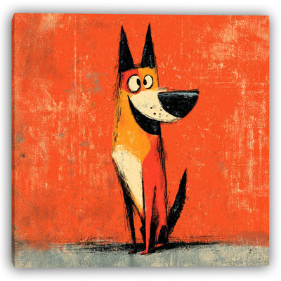 Orange Studio Pup Wrapped Canvas Wall Art