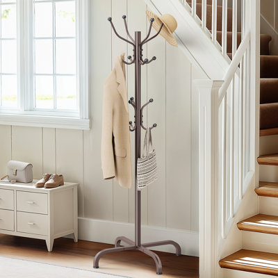 Freestanding Coat Rack,14- Hook Coat Rack,Steel Coat Racks, 3 Height Options,Arc Shaped Home Coat Hanger,Suitable for Bedrooms , Entryways and Hallway,for Storing Coats, Hats, and Bags.