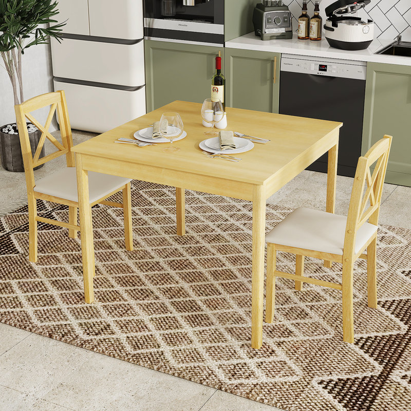 Dining Set, Yellow, White/Beige