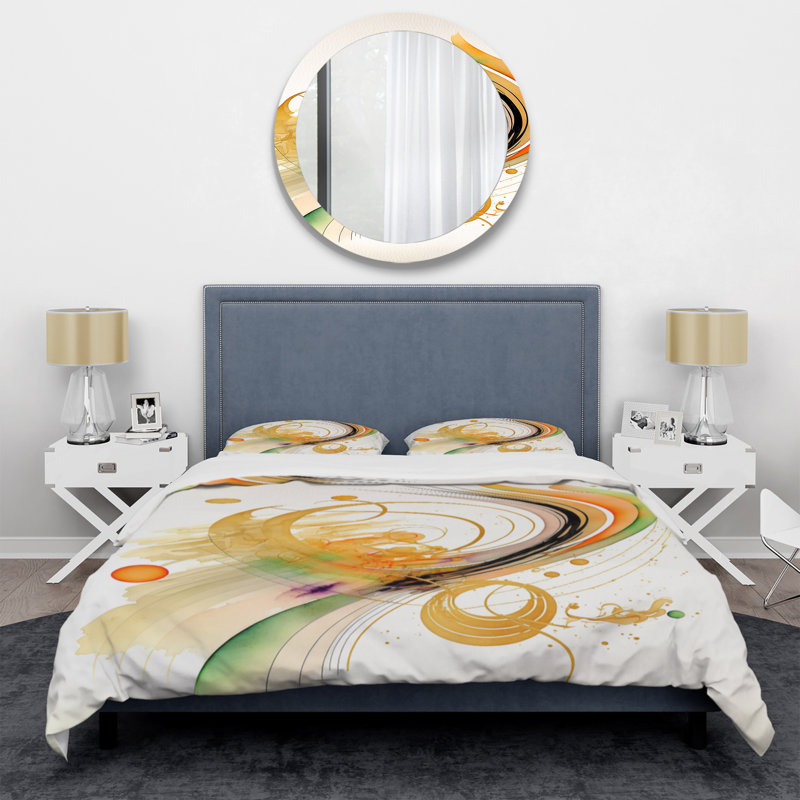 Ensemble de housse de couette en microfibre / polyester Golden Spiral Mouvement II Bedding