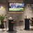 36.4" Tall Bar Table, Small Kitchen Cocktail Table, Sliding Door Round Fluted Base With Hidden Storage Space,For Small Space, Pub, Bistro, Living Room-362385024