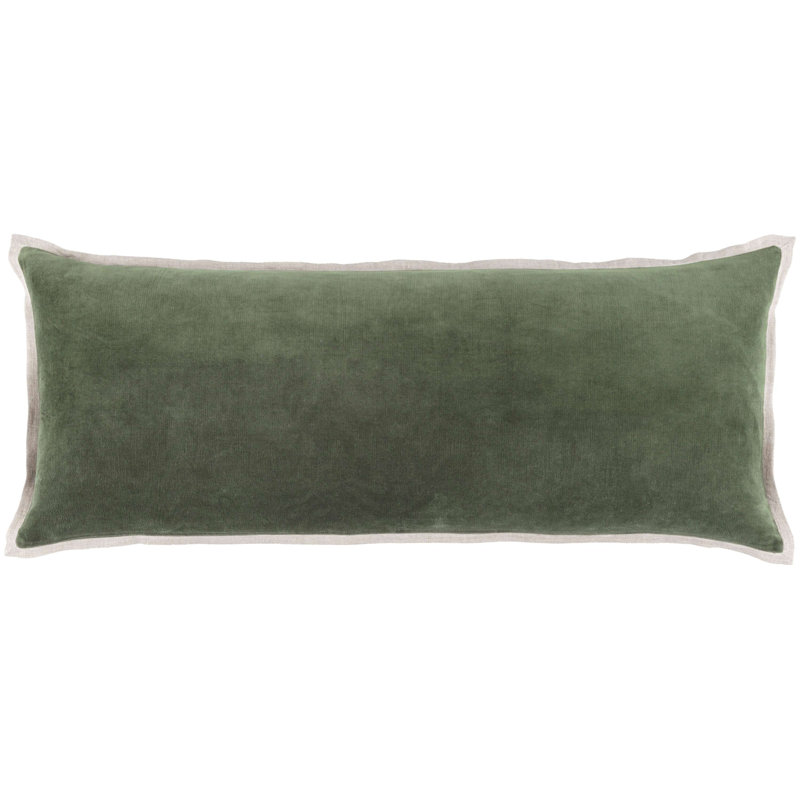 Gehry Velvet/Linen Decorative Pillow, Sage, 16"H x 40"W, Pillow Cover Only - No Insert