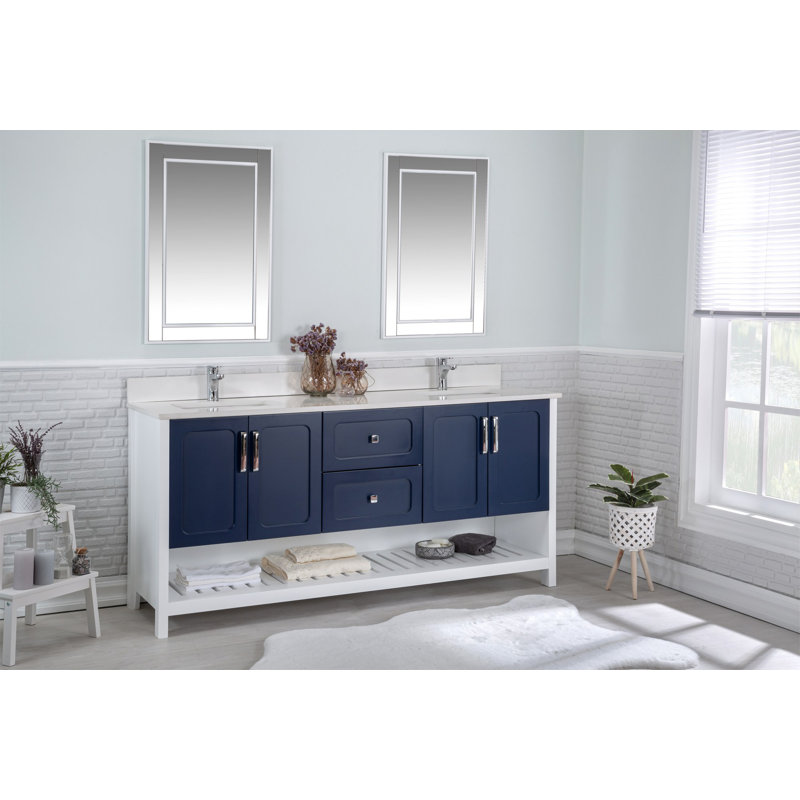 Meuble-lavabo double standard autoportant Cinamon 1800mm, Bleu