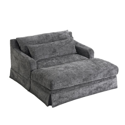 Causeuse-lit en chenille 59,5 po avec coussins Taryn