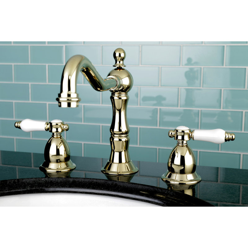 Robinet pour salle de bain espacé à l’air avec ensemble de drain bel air, Laiton poli