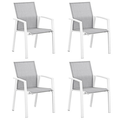 Ensemble de 4 chaises de patio en aluminium