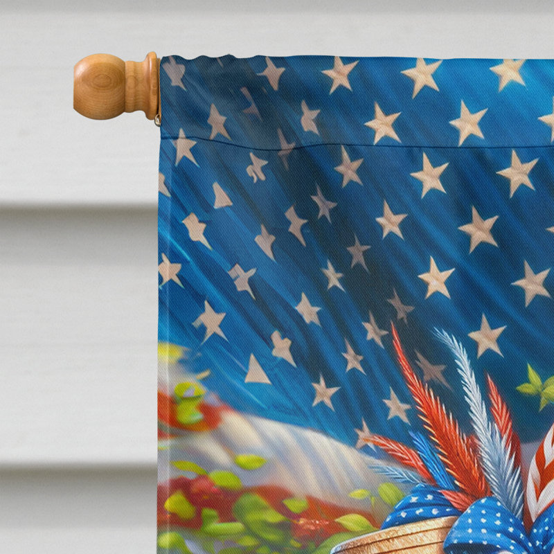 Drapeau «All American House», Étoile bleue / Yorkshire Terrier à rayures rouge
