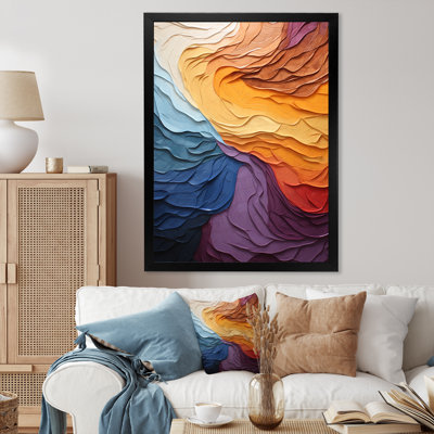 «Yellow Orange Lyrical Abstraction Lyrical Sunset I - Lyrical Abstraction, reproduction d'art sur toile
