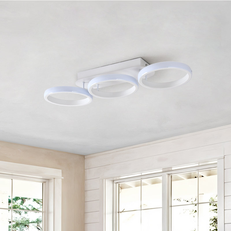 Aluminium LED Semi Flush Mount, White