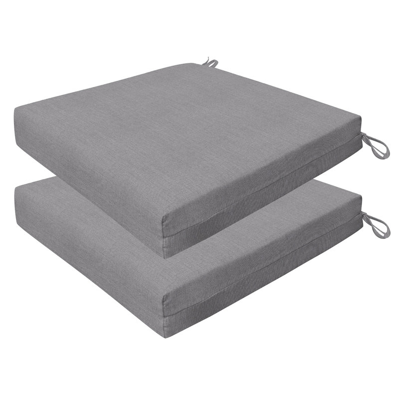 Coussin de siège d'extérieur carré Meridian, Gris chiné