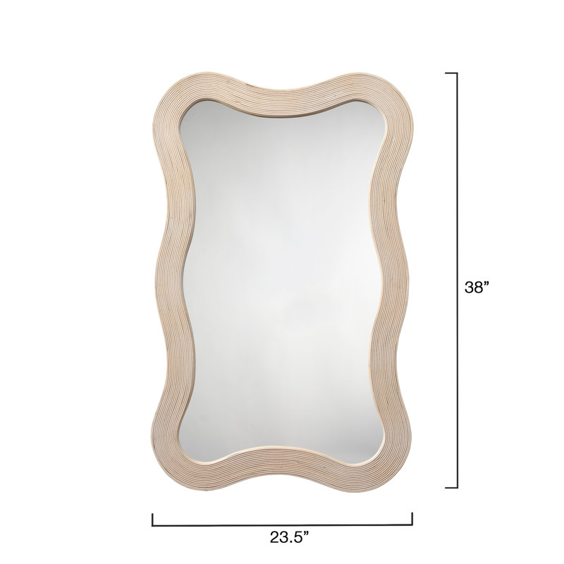 Dali Rectangle Bamboo / Rattan Mirror, Cream