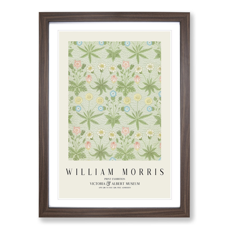 Daisy Pattern Vol.2 by William Morris - Single Picture Frame Print, 36cm H x 27cm W x 2cm D, Walnut Framed