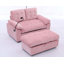 Canapé inclinable double Leisure avec dossier réglable, port de charge USB, support pour téléphone et repose-pieds de rangement assorti - rose-165837237