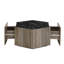 Table basse hexagonale rustique rétro en bois, avec 2 tiroirs cachés, dessus en marbre noir texturé, finition chêne brun clair-118729554