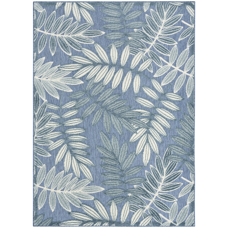 Tapis bleu moderne 9 pi x 12 pi Lakesha, Rectangle 9 pi x 12 pi