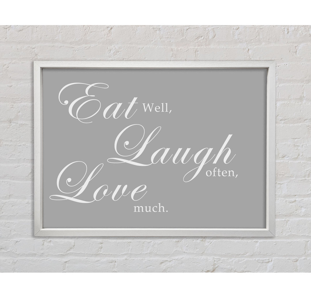 Kitchen Quote Eat Laugh Love Dusty Pink - Einzelbildrahmen Kunstdrucke auf Leinwand