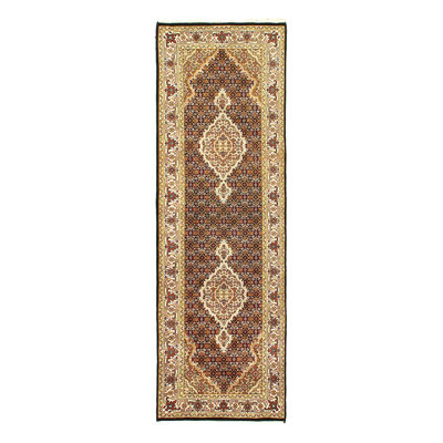 Tapis de couloir fin en soie et laine 2 pi 11 po x 8 pi 6 po Tabriz