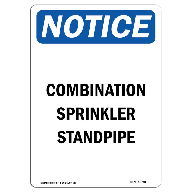Combination Sprinkler Standpipe Sign