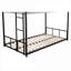 Lit superposé simple au-dessus d'un lit simple en métal, aucun sommier requis, réduction du bruit, capacité de 350 lb par lit, noir avec gris pour la chambre à coucher