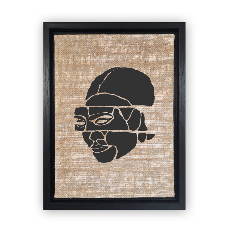 Peinture décorative sur toile, Noir, Noir, H 18,1 po x l 14,2 po