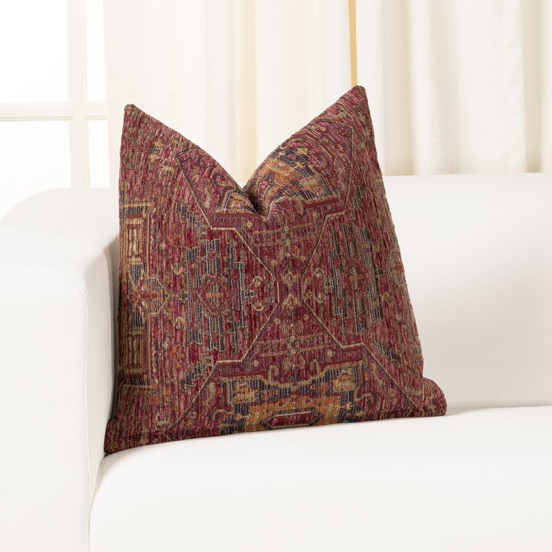 Olcott Pillow, Square 20", Polyester, Zapatta Crimson