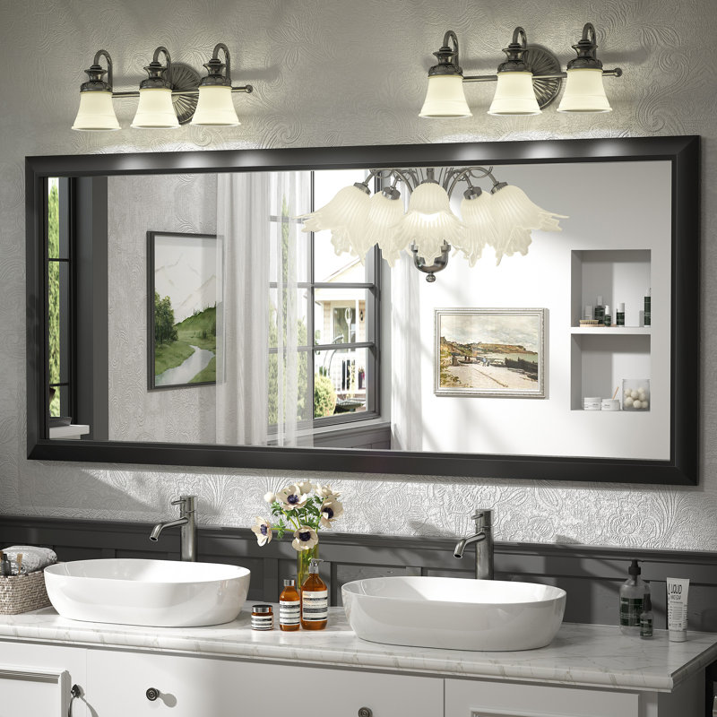 Miroir mural Amara, Noir mat, 72 po x 32 po