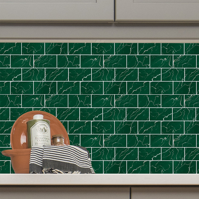 Bremond Marble Metro Flat Tile 11.2 x 5.5 inches / 28.5 x 14 cm, Green