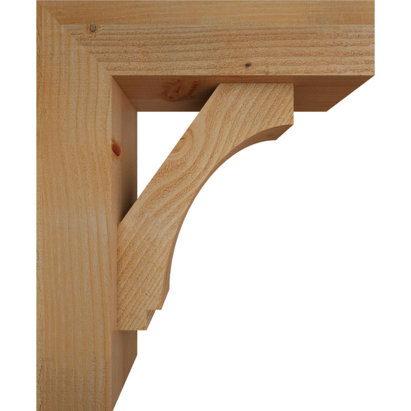 Imperial Block Bracket w/ Offset Brace, 22 x 18, 6"W Douglas Fir (Rough Sawn)