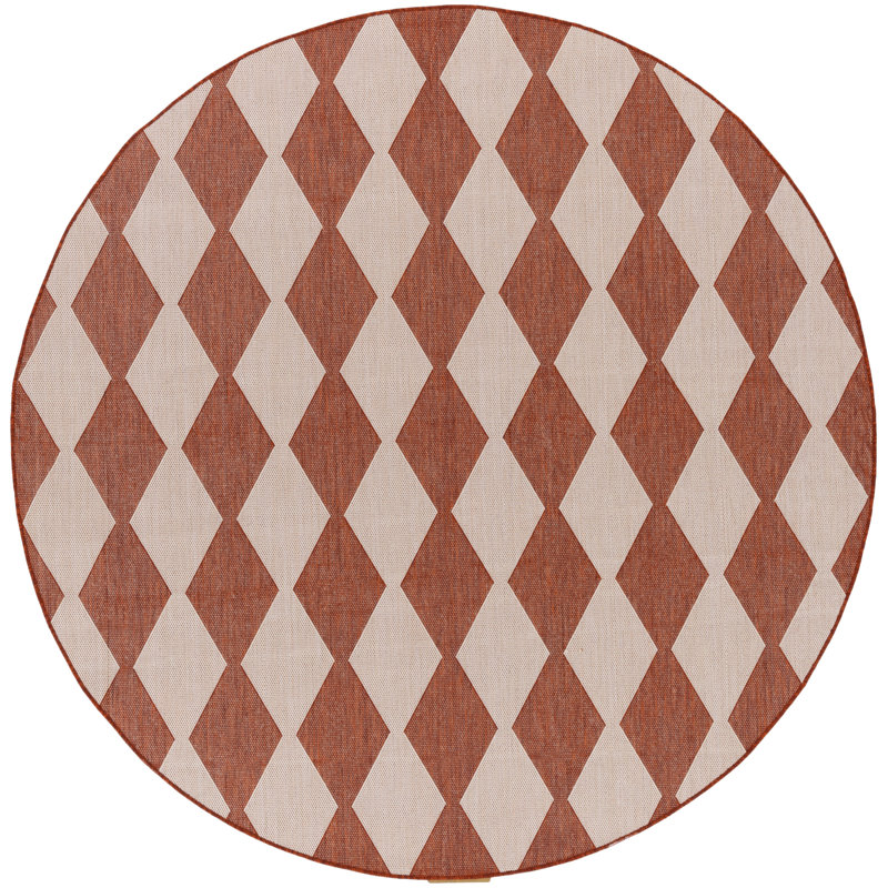 Positano Indoor / Outdoor Rug, Round 8', Orange